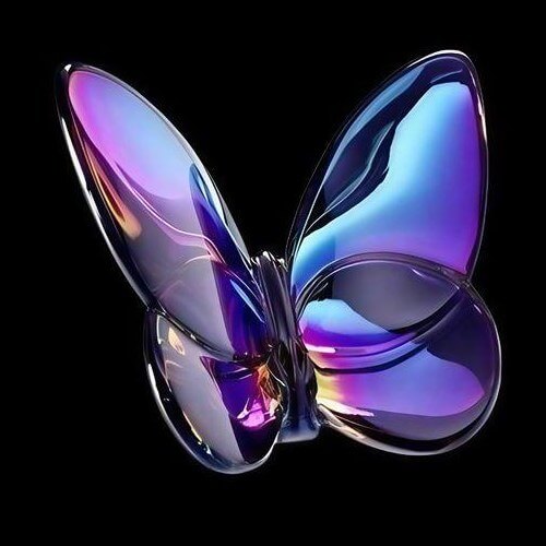 Iridescent glass butterfly, representing growth and transformation in a career at Adreins